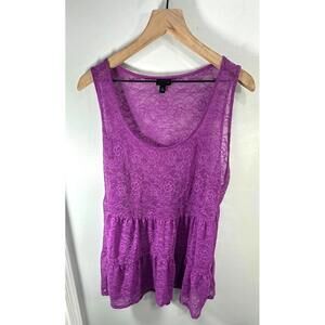 Torrid Purple Lace Peplum Tank Top Plus Size 1X